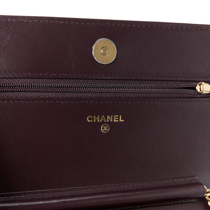 Chanel Lambskin Quilted Studded CC Wallet On Chain WOC Brown 6 of 12