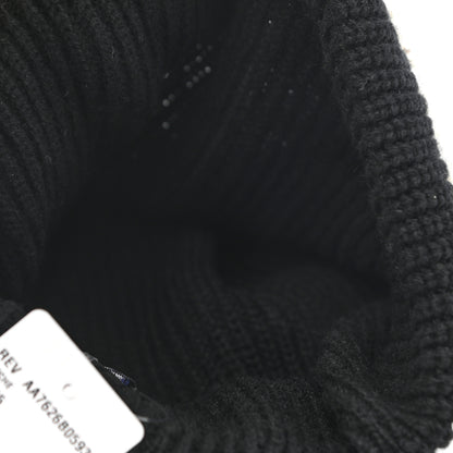 Chanel Cashmere Logo Beanie Hat Black White 4 of 6