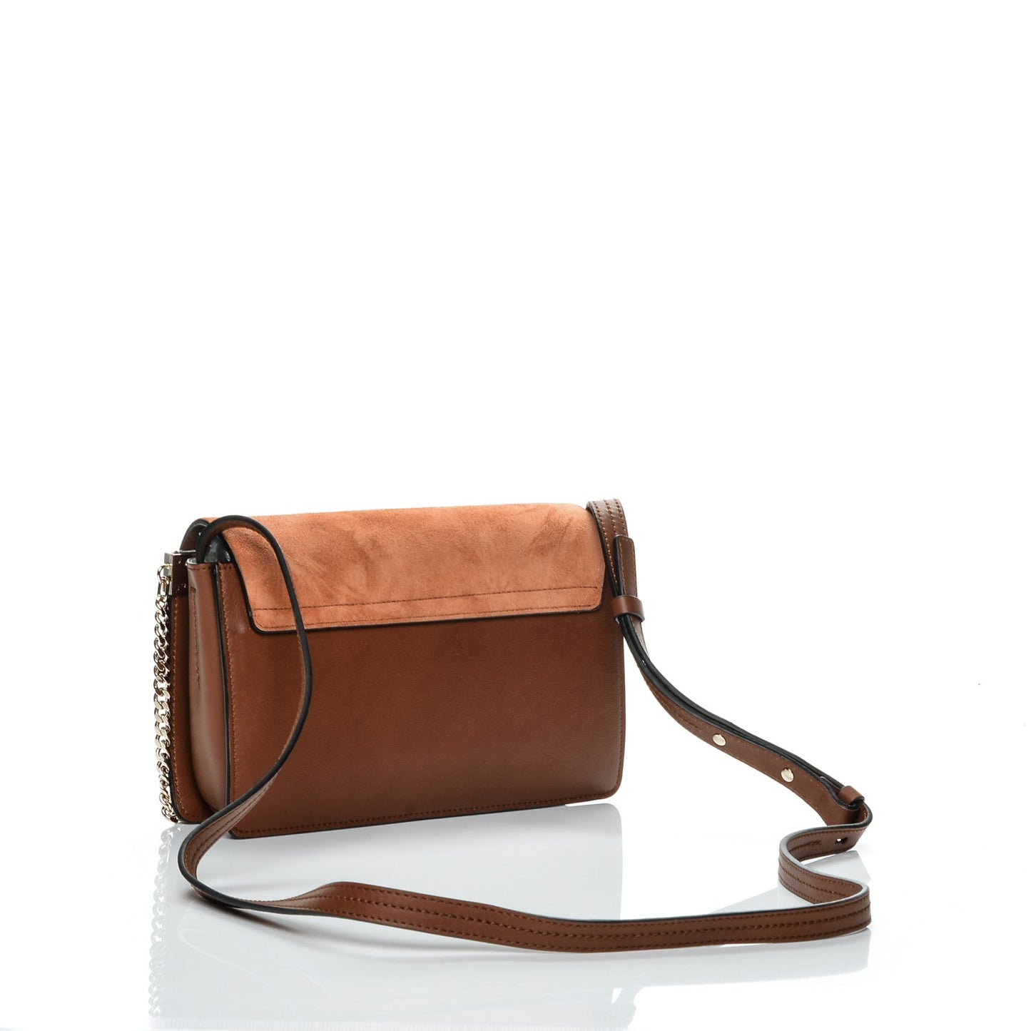 Suede Calfskin Small Faye Shoulder Bag Tobacco