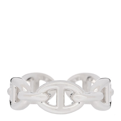 Hermes Sterling Silver PM Chaine d'Ancre Enchainee Band Ring 55 7.25 1 of 6