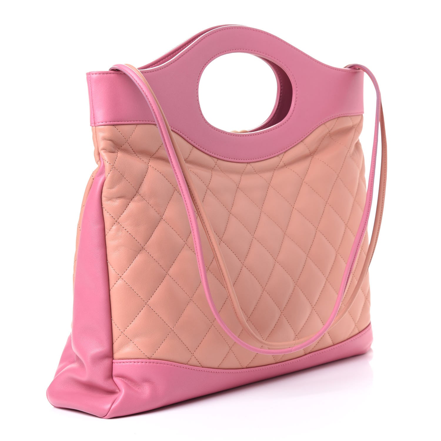 Chanel Lambskin Quilted Large 31 Shopping Bag Pink Beige 3 of 6