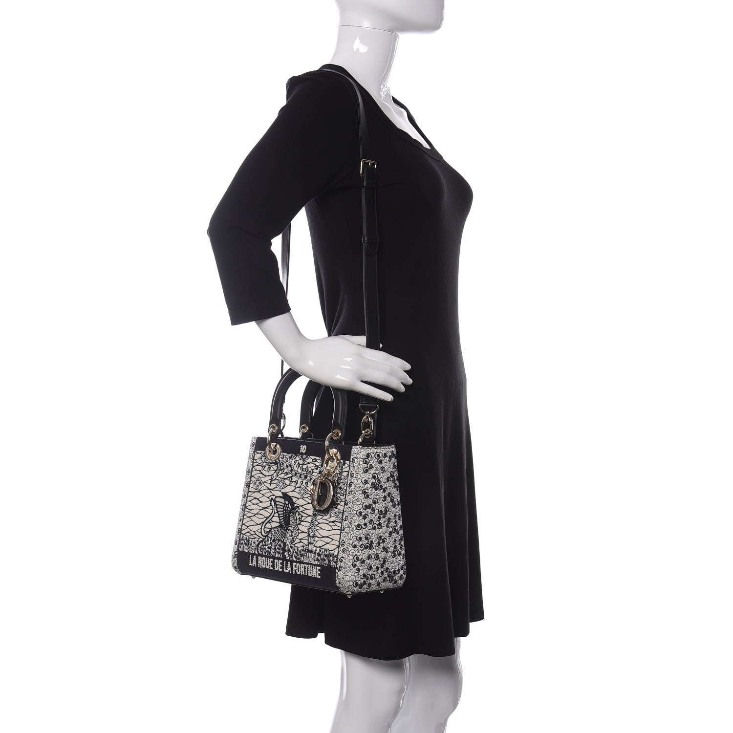 Christian Dior Embroidered La Roue La Fortune Tarot Medium Lady Dior Blue 2 of 11