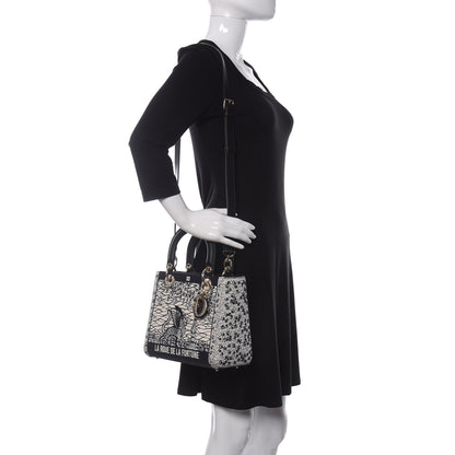 Christian Dior Embroidered La Roue La Fortune Tarot Medium Lady Dior Blue 2 of 11