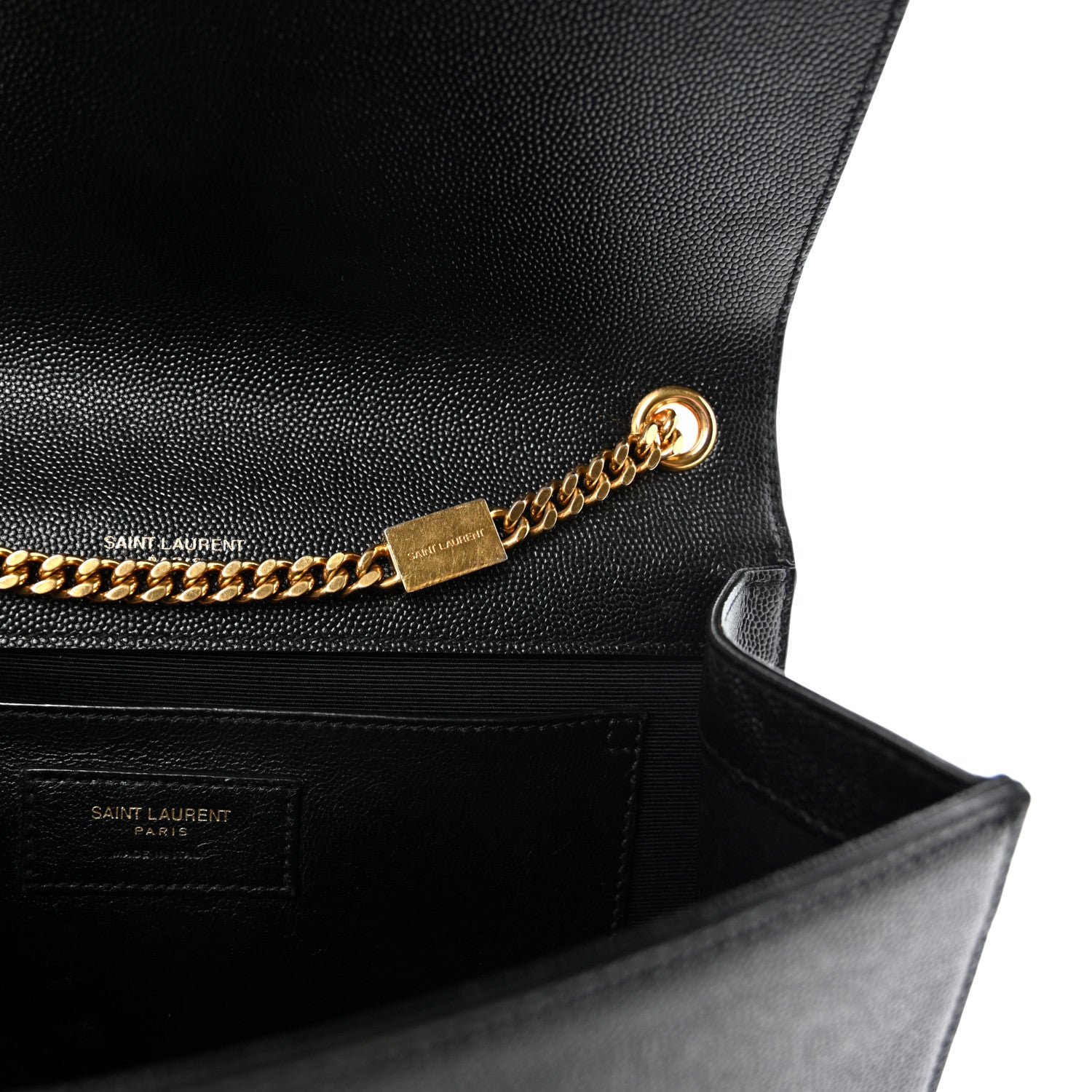Saint Laurent Grain De Poudre Medium Classic Monogram Kate Satchel Black 6 of 9