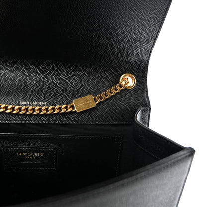Saint Laurent Grain De Poudre Medium Classic Monogram Kate Satchel Black 6 of 9