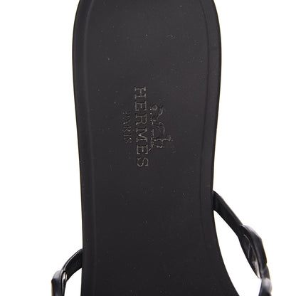 Hermes Rubber Chaine d'Ancre Rivage Sandals 37 Black 6 of 10