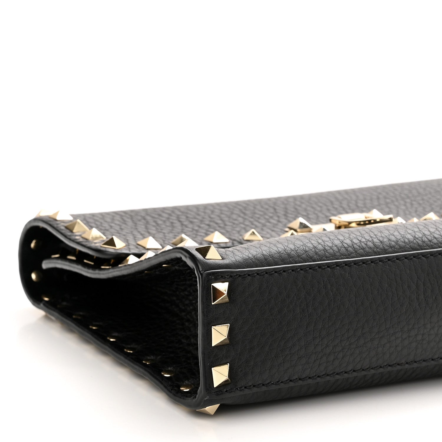 Valentino Garavani Pebbled Calfskin Medium Rockstud Flip Lock Crossbody Bag Black 8 of 9