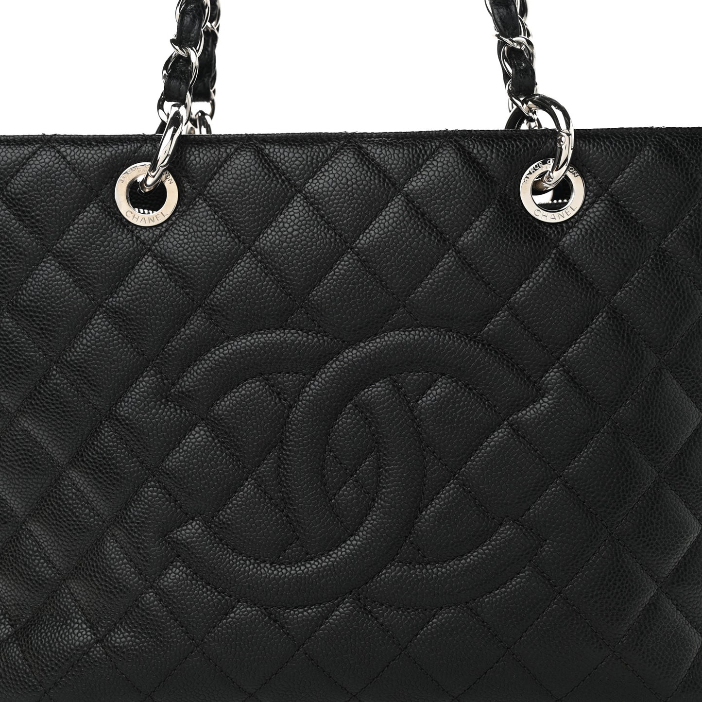 Caviar Quilted Grand Shopping Tote GST Black