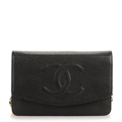 Chanel Caviar Timeless CC Wallet On Chain WOC Black 1 of 8
