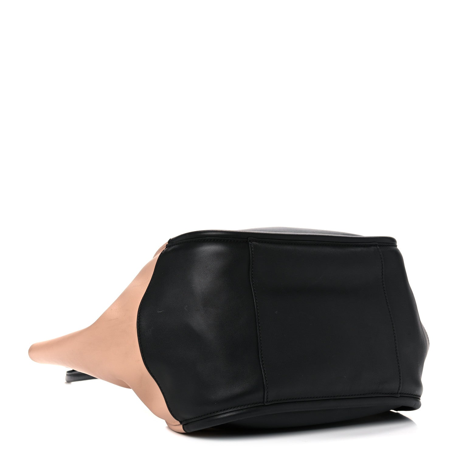 Proenza Schouler Calfskin Two Tone Ruched Tote Beige Black 3 of 16