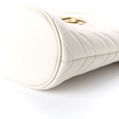 Gucci Calfskin Matelasse Mini GG Marmont 2.0 Bucket Bag White 7 of 9