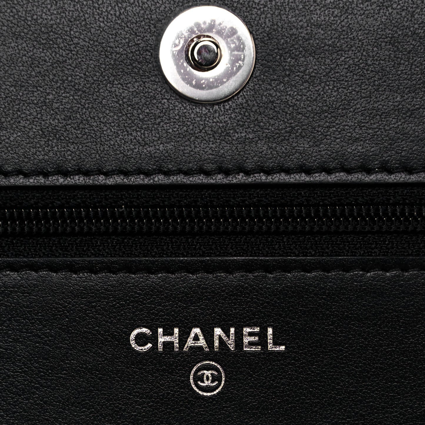 Caviar Camellia Embossed Wallet On Chain WOC Black