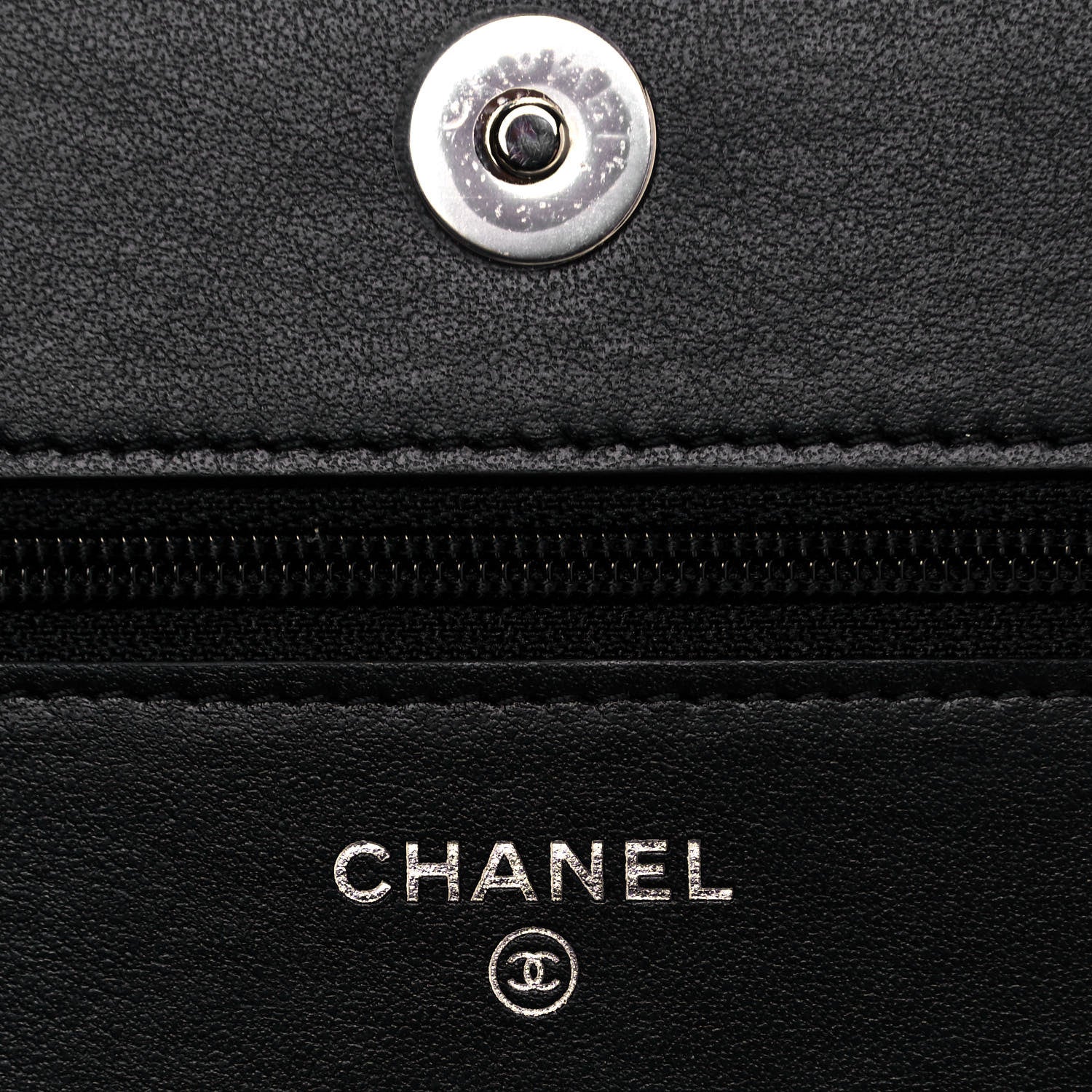 Chanel Caviar Camellia Embossed Wallet On Chain WOC Black 5 of 11