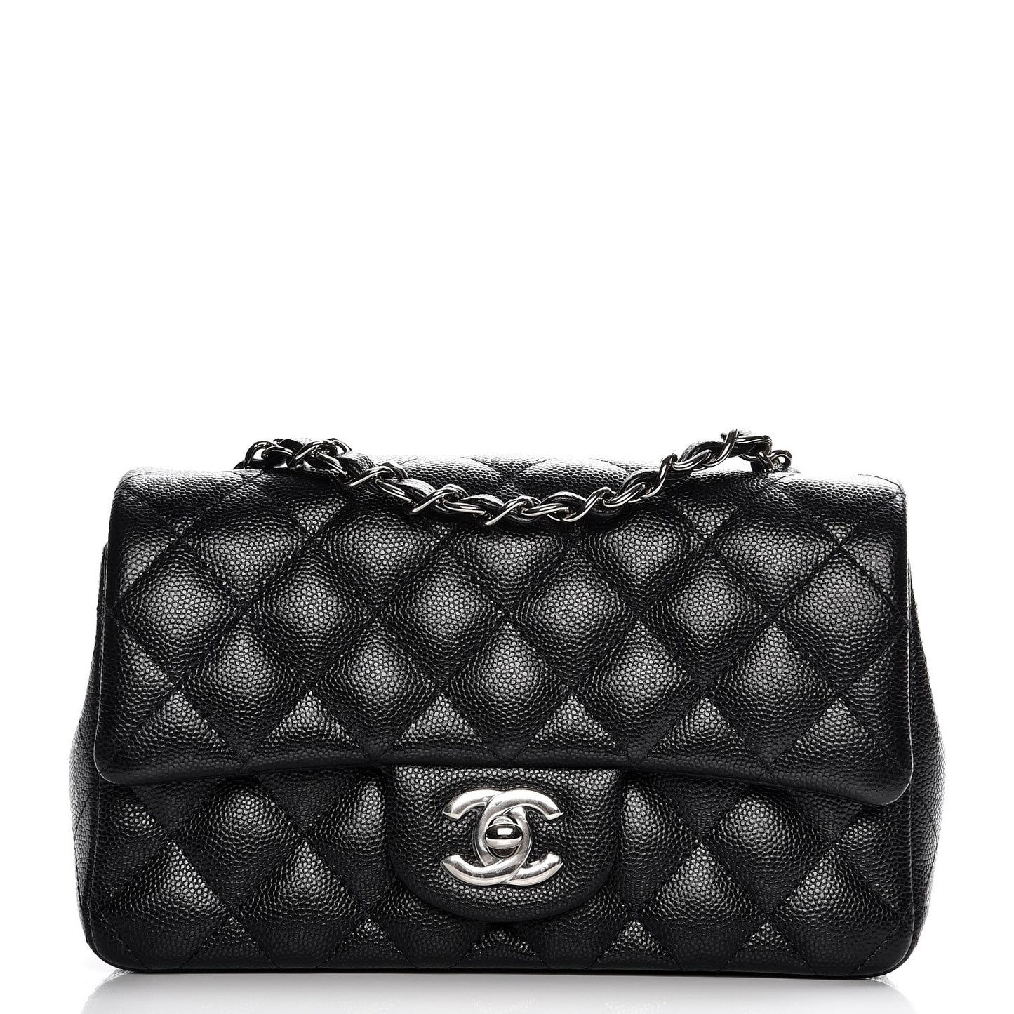 Caviar Quilted Mini Rectangular Flap Black