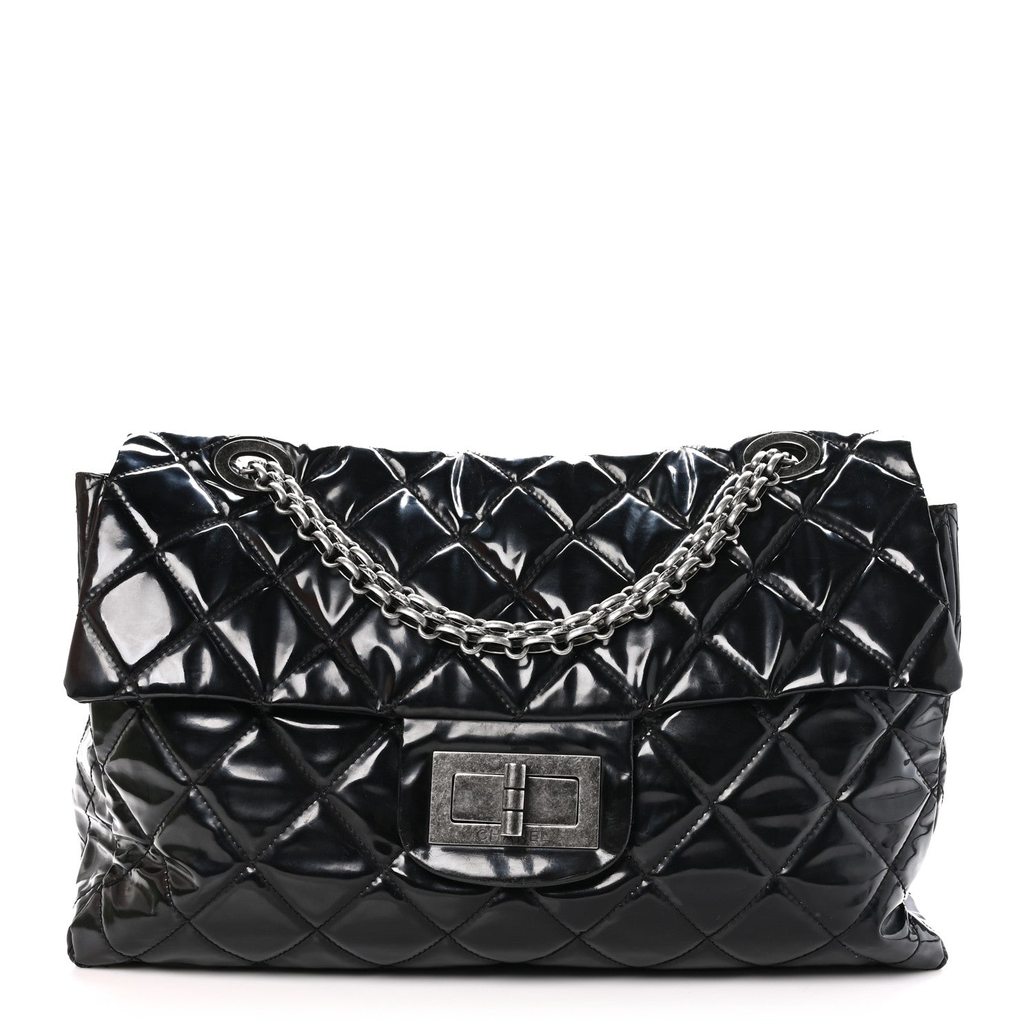 Chanel Vinyl Quilted XXL Reissue Flap Black 1 of 10