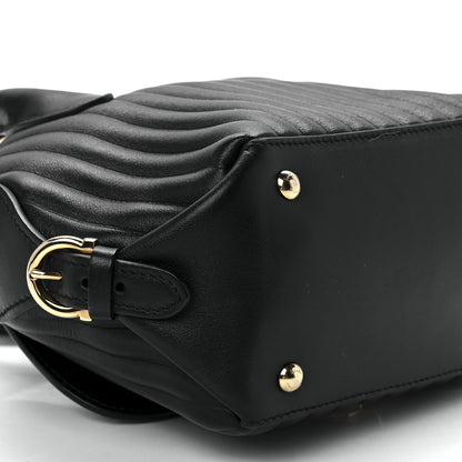Salvatore Ferragamo Calfskin Quilted Fiamma Bag Black 8 of 9