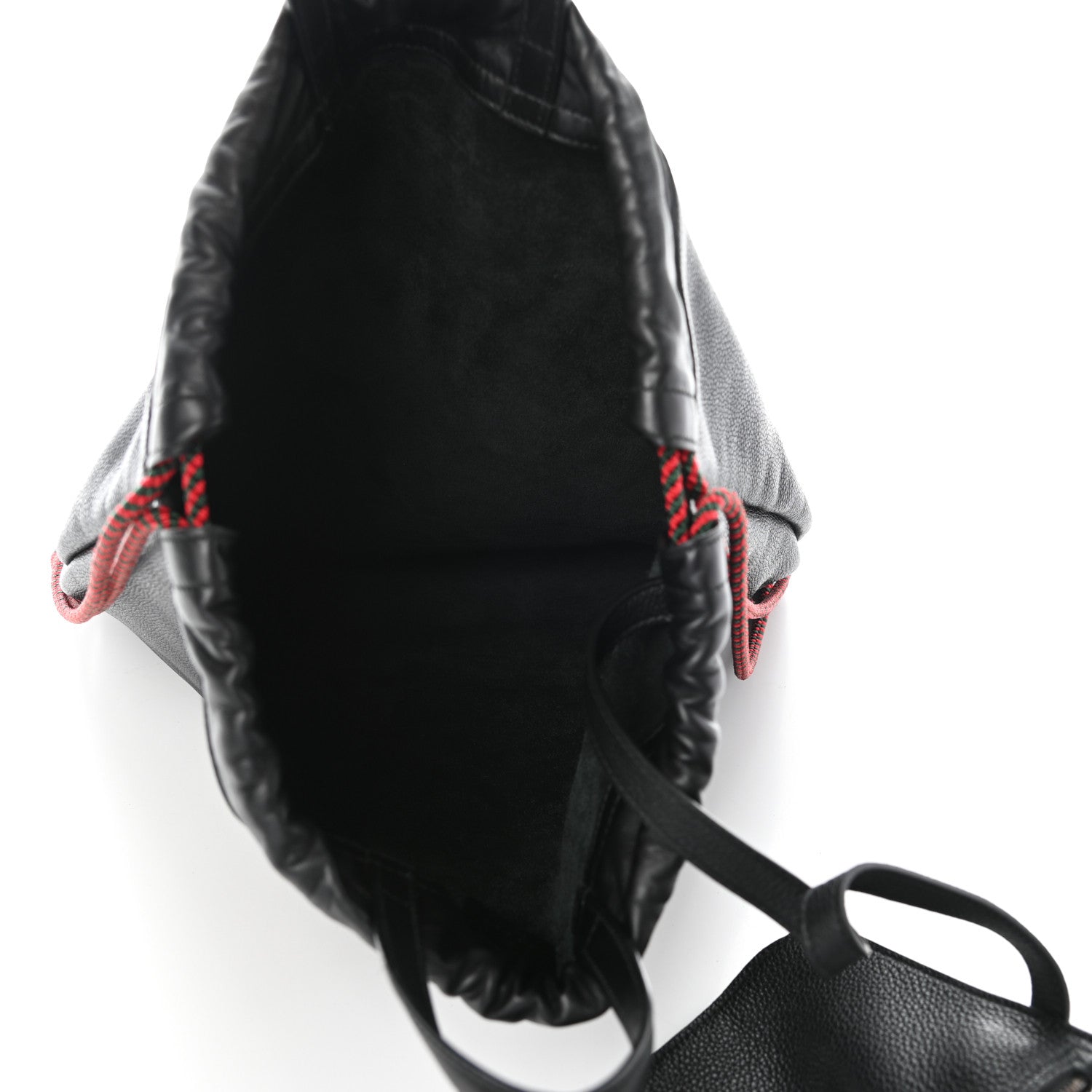 Gucci Calfskin Logo Drawstring Backpack Black 5 of 9