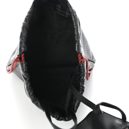 Gucci Calfskin Logo Drawstring Backpack Black 5 of 9