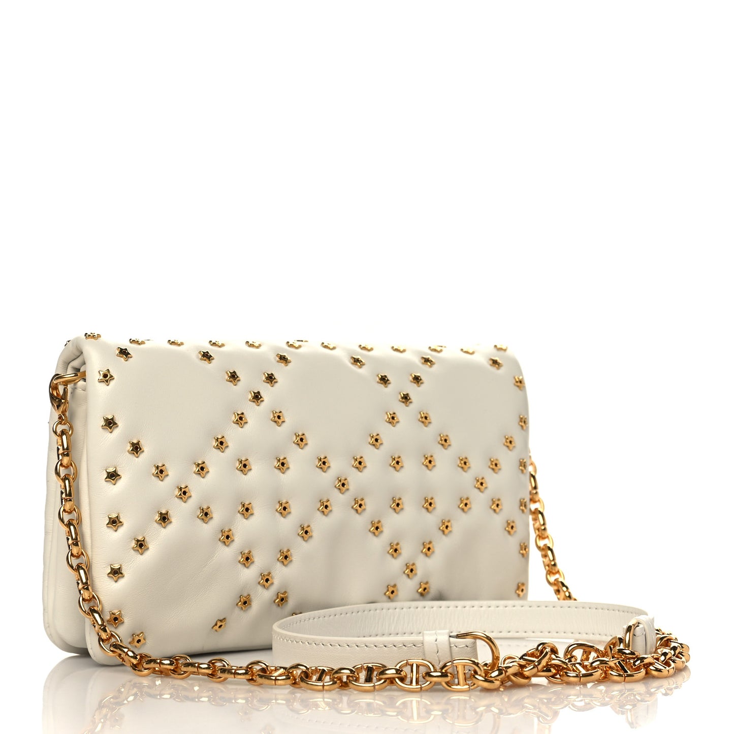 Calfskin Star Motif Macrocannage Mini Caro Bag Latte
