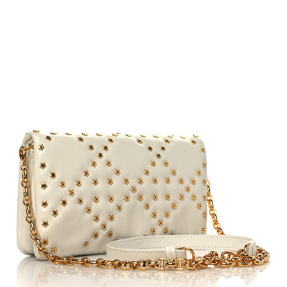 Christian Dior Calfskin Star Motif Macrocannage Mini Caro Bag Latte 2 of 5