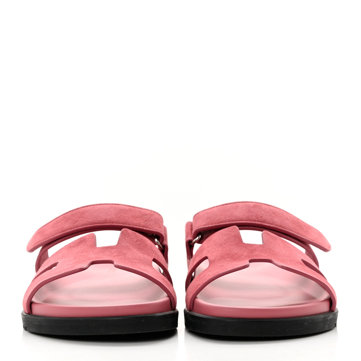 Hermes Suede Goatskin Womens Chypre Sandals 40 Rose Aphrodite 2 of 8