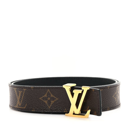 Louis Vuitton Calfskin Monogram 30mm LV Initiales Reversible Belt 75 30 Black 1 of 7