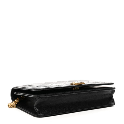 Chanel Caviar Quilted Boy Wallet On Chain WOC Black 4 of 12