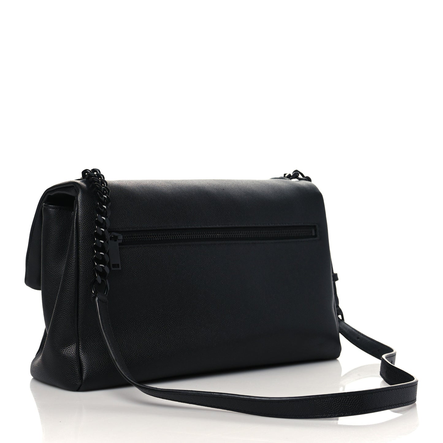 Grain De Poudre Medium West Hollywood Monogram Fold-Over Black