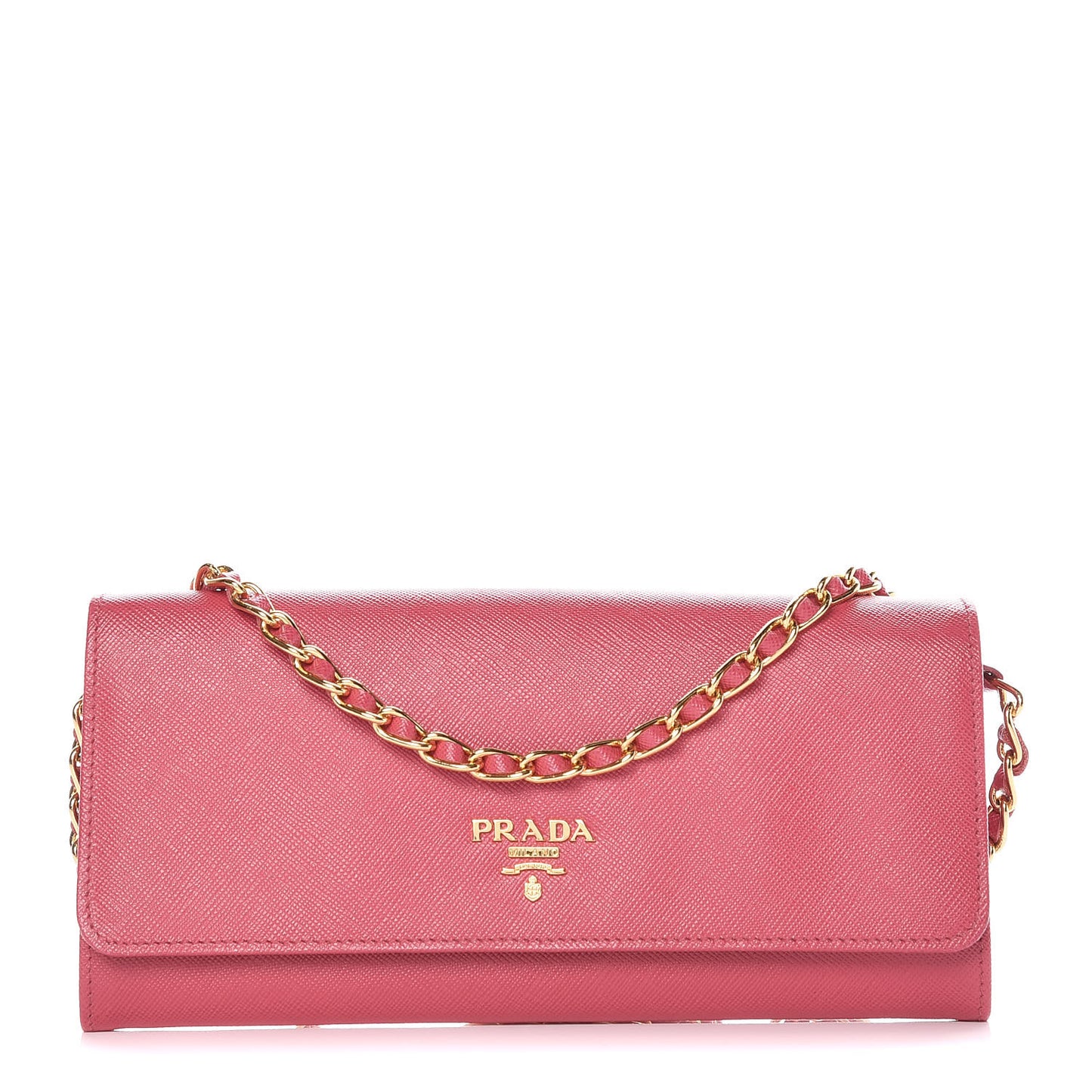 Saffiano Metal Oro Chain Wallet Peonia