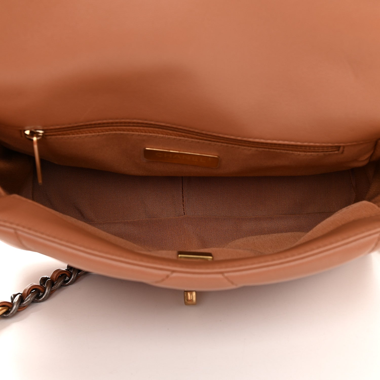 Chanel Lambskin Quilted Medium Chanel 19 Flap Brown 5 of 9