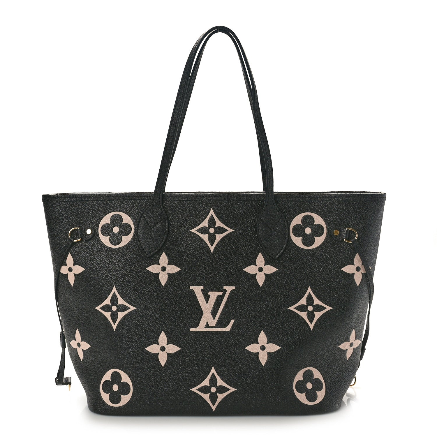 Louis Vuitton Empreinte Monogram Giant Neverfull MM Black Beige 1 of 9