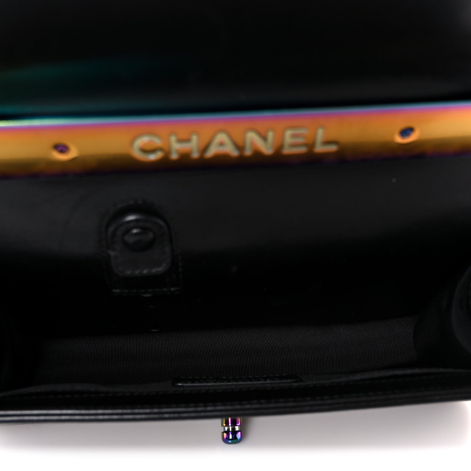 Chanel Lambskin LED Iridescent Metal Medium Boy Flap Black Multicolor 5 of 13