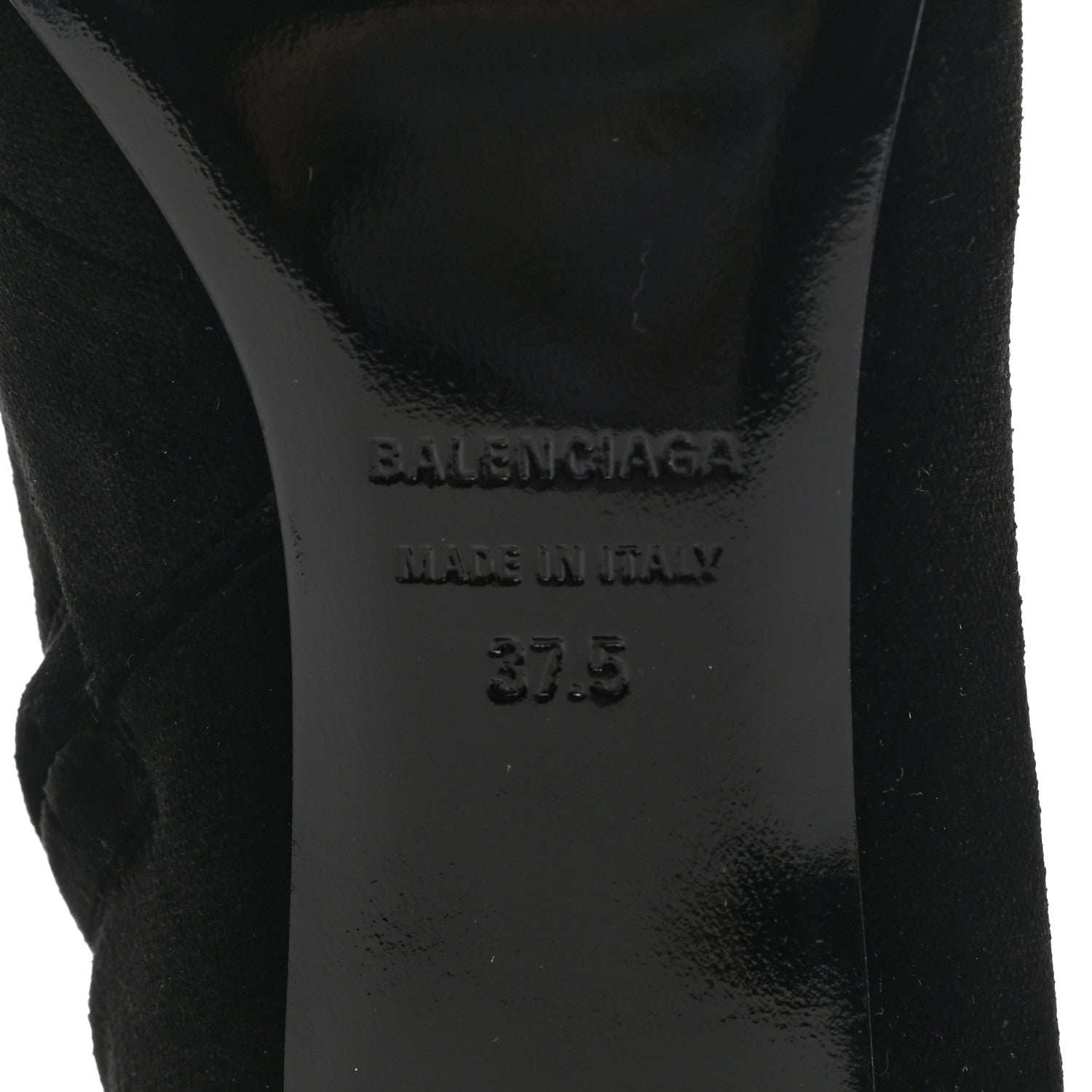 Balenciaga Velvet BB Pointy Toe Ankle Booties 37.5 Black Vintage 6 of 9