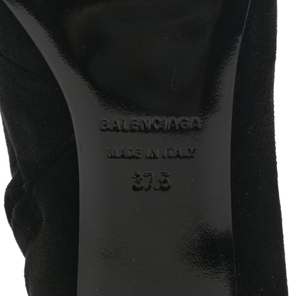 Balenciaga Velvet BB Pointy Toe Ankle Booties 37.5 Black Vintage 6 of 9