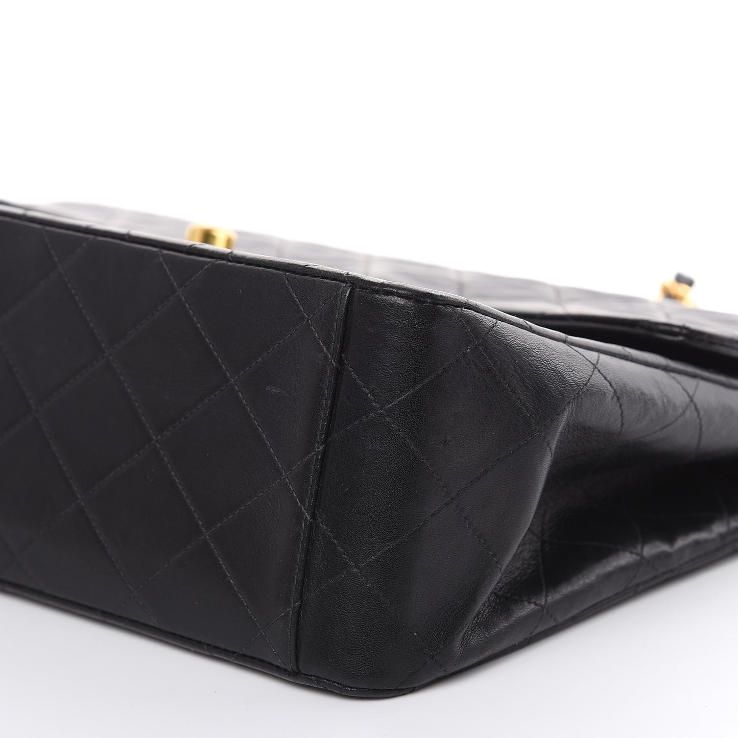 Lambskin Quilted XL Jumbo Single Flap Black