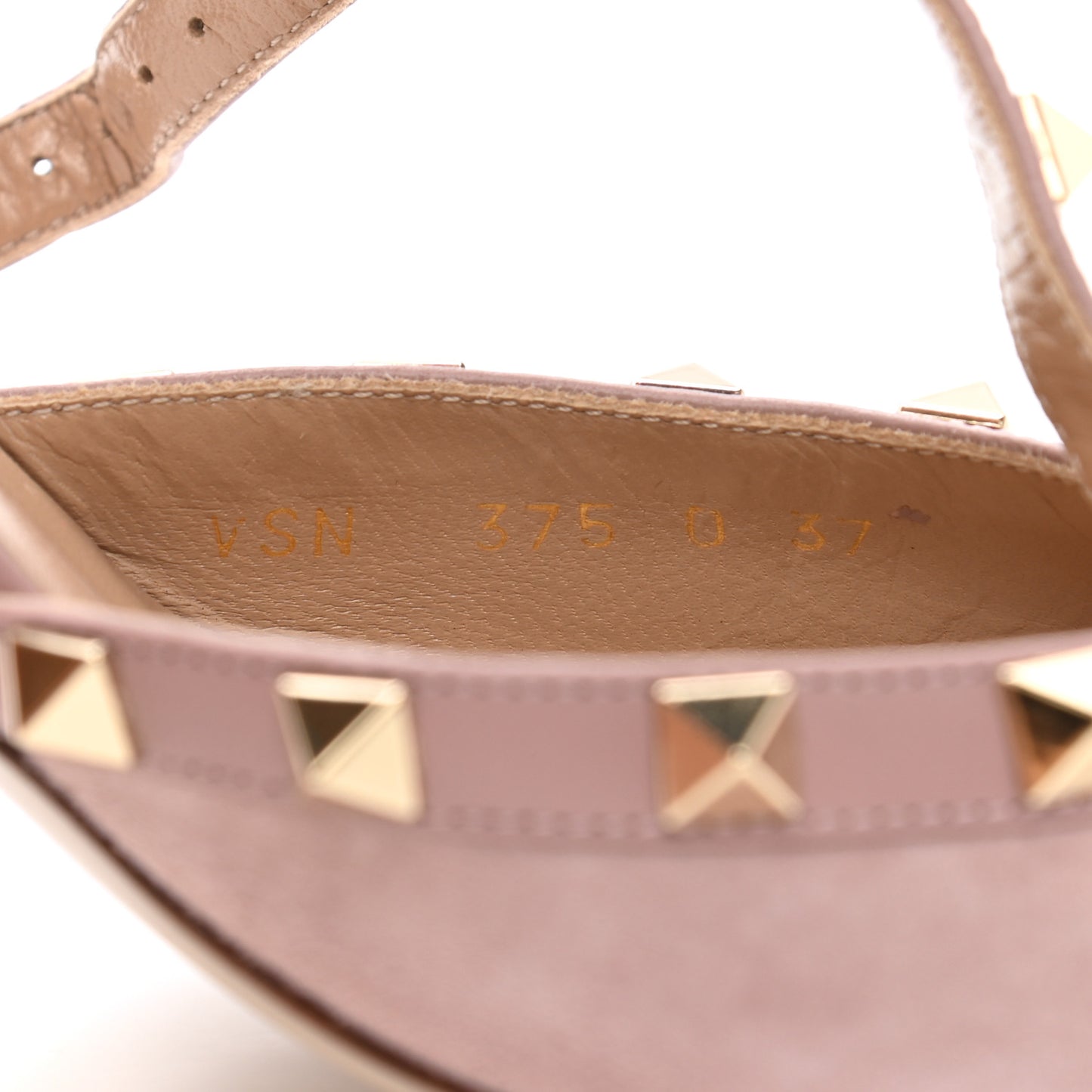 Suede Rockstud Ankle Strap Low Heel Pumps 37 Poudre