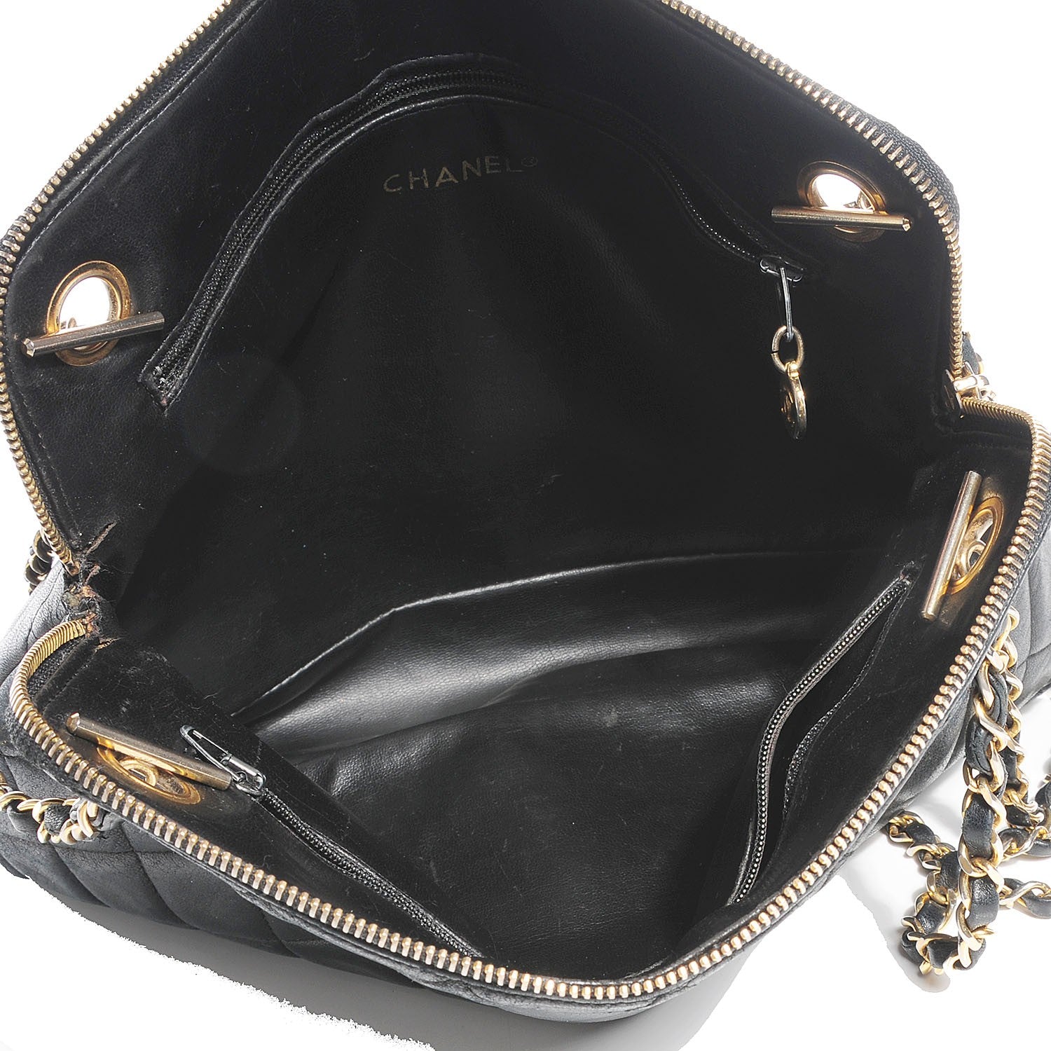 Chanel Lambskin Quilted Shoulder Bag Black 8 of 8