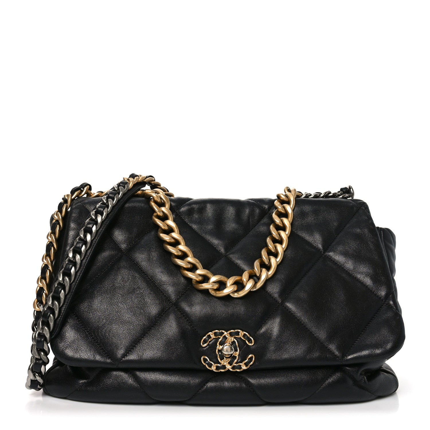 Chanel Lambskin Quilted Maxi Chanel 19 Flap Black 1 of 10