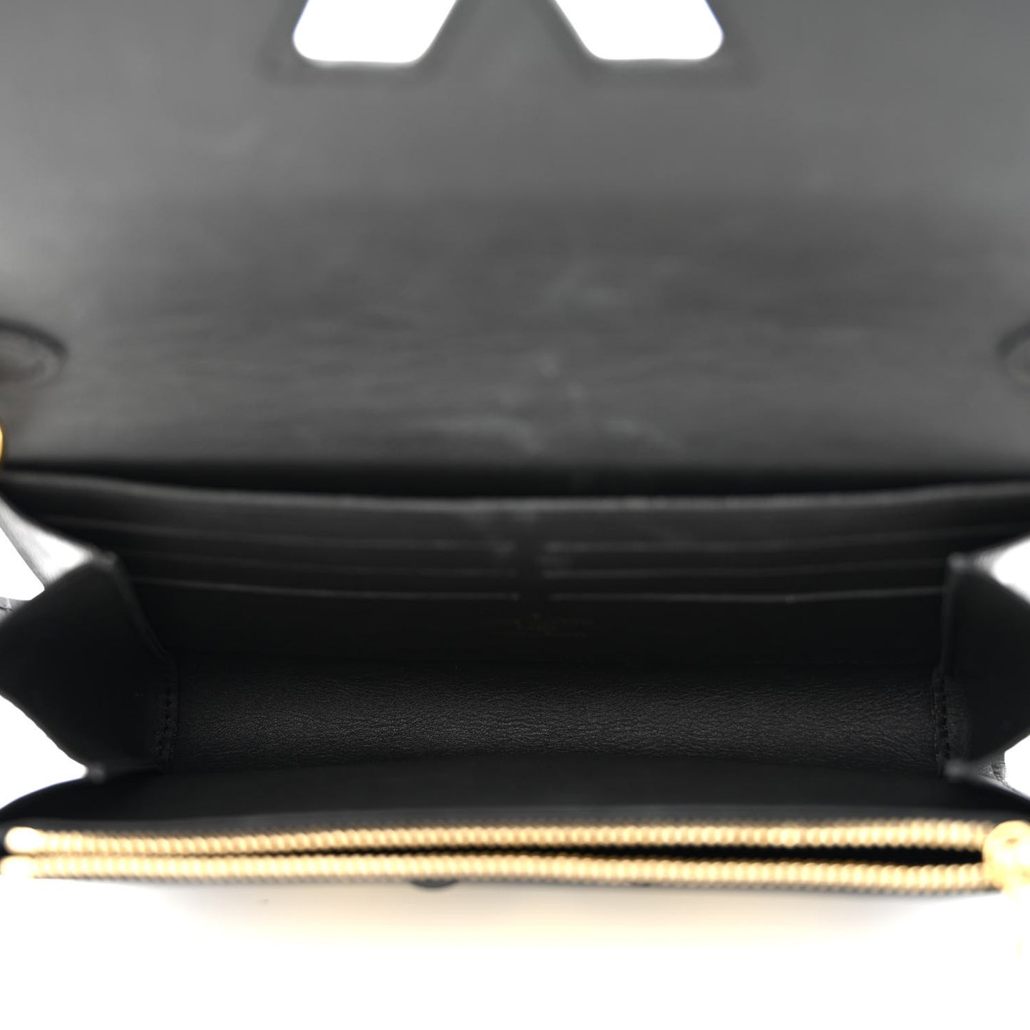 Calfskin Twist Chain Wallet Light Gold