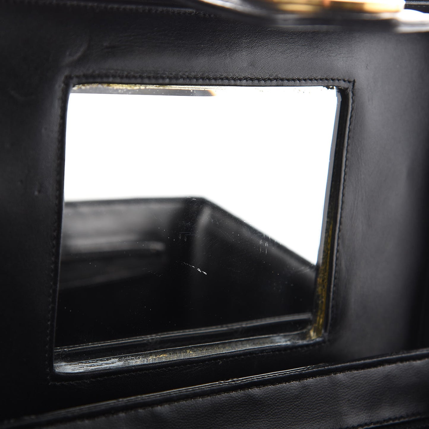 Calfskin Stitch Vanity Case Black