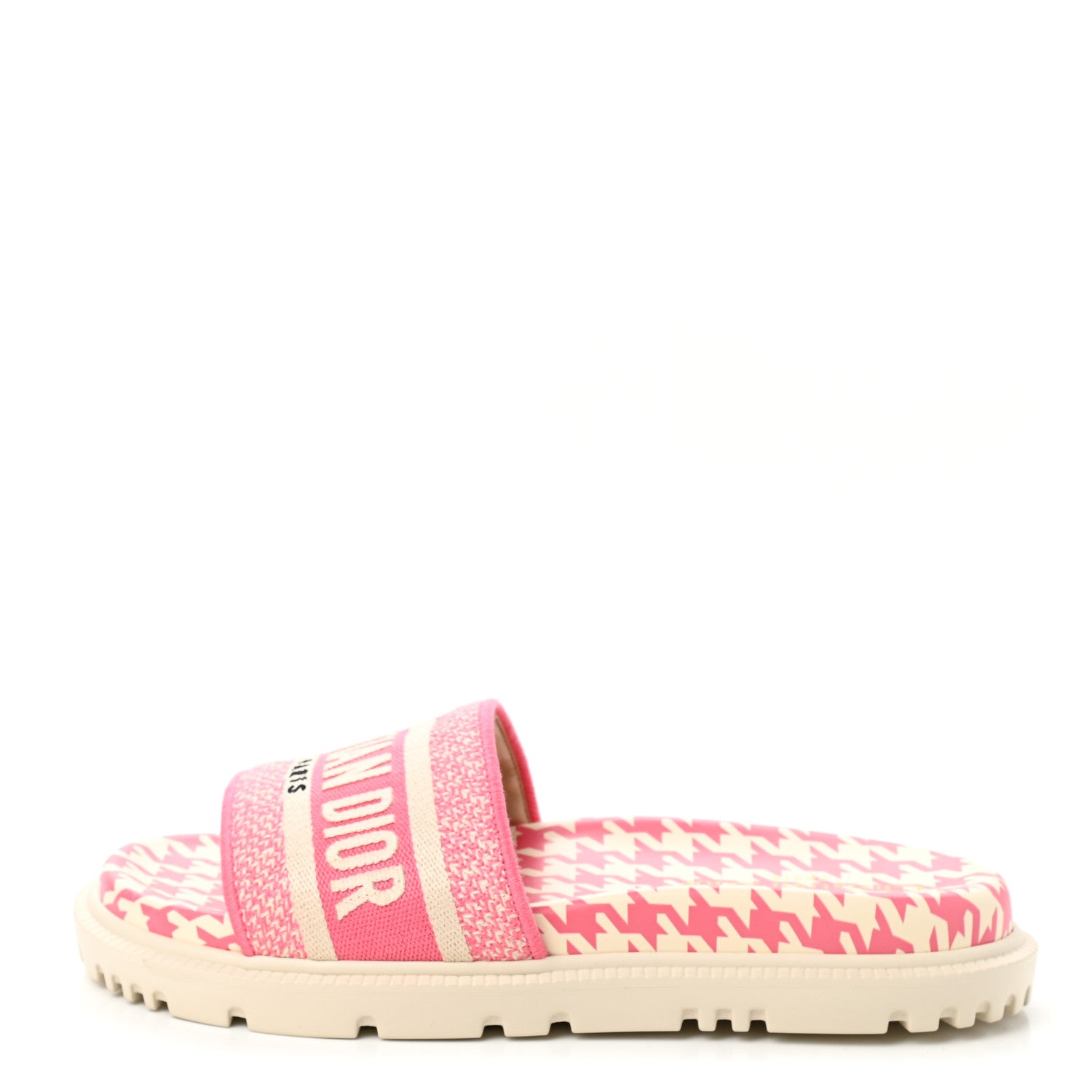 Christian Dior Micro PDP Cotton Houndstooth Embroidered Dway 10mm Slide Sandals 36 Peony 1 of 9