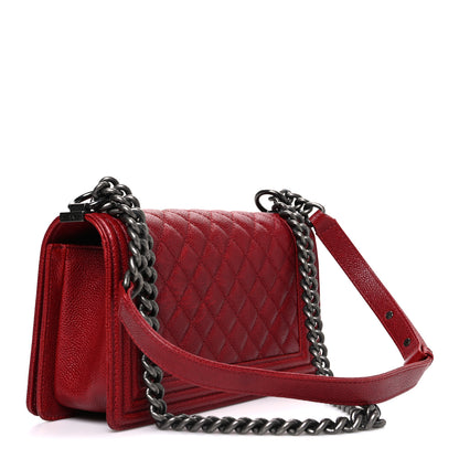 Chanel Caviar Quilted Medium Boy Flap Red 3 of 10