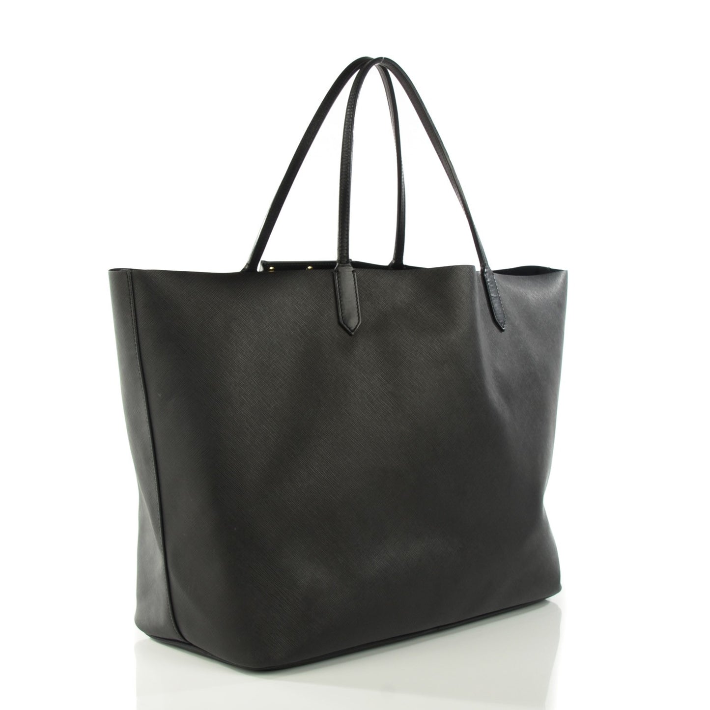 Textured Coated Canvas Bambi Print Large Antigona Tote Black