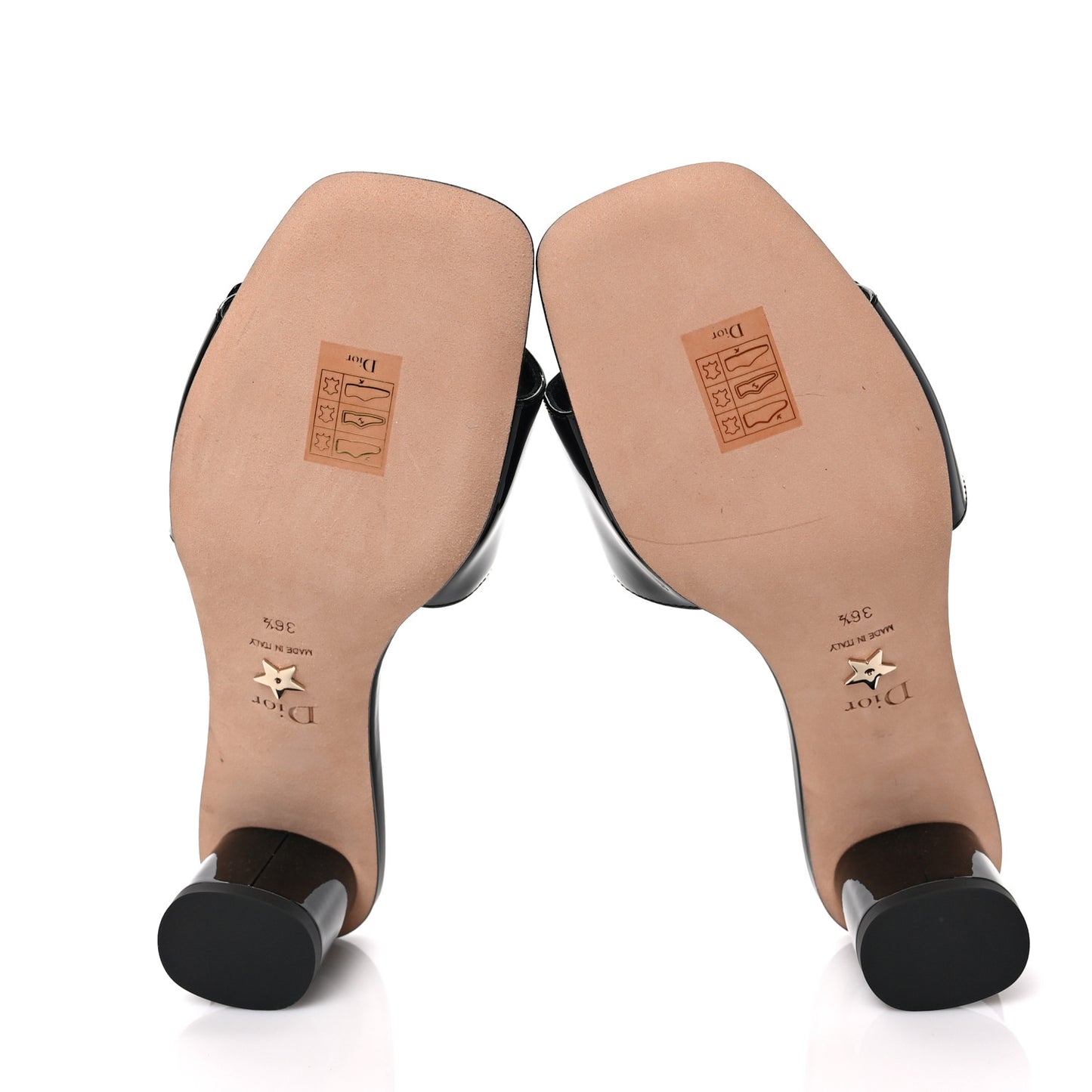 Patent C'est Dior 50mm Slide Sandals 36.5 Black
