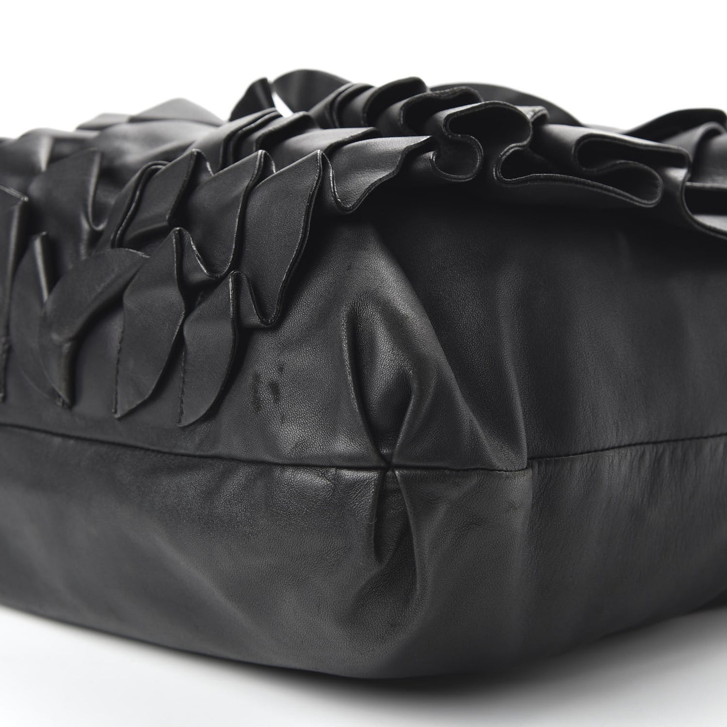 Nappa Pleated Tote Black