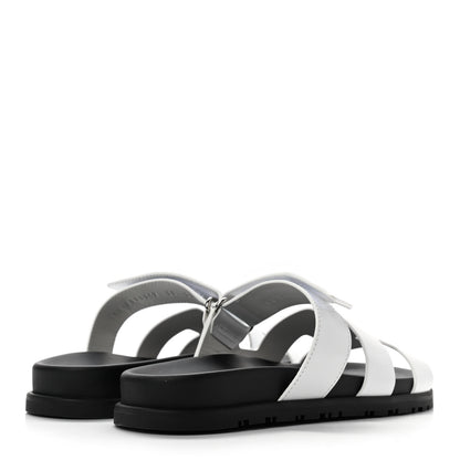 Hermes Calfskin Womens Chypre Sandals 38 White 4 of 8