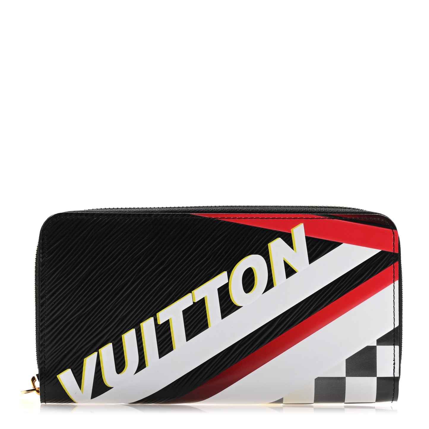 Epi Damier Race Zippy Wallet Black Yellow