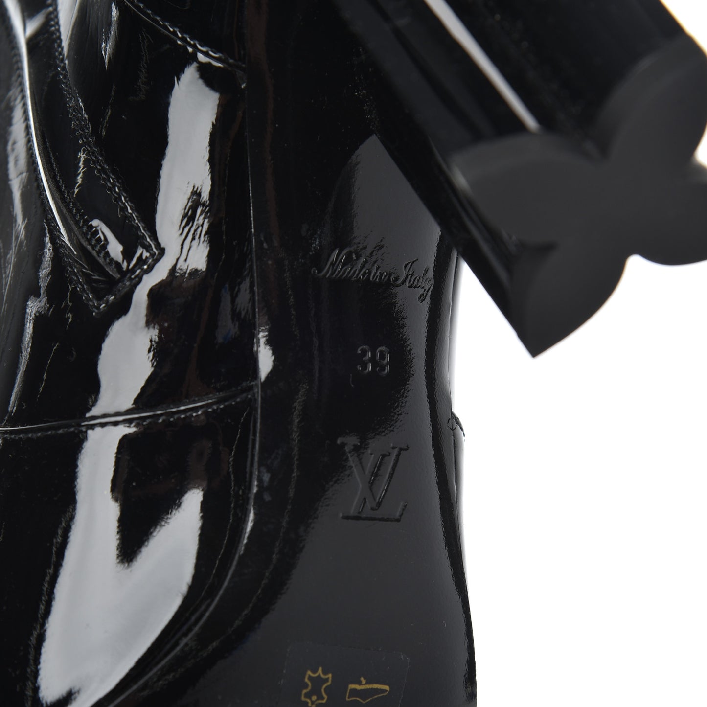 Patent Silhouette Ankle Boots 39 Black