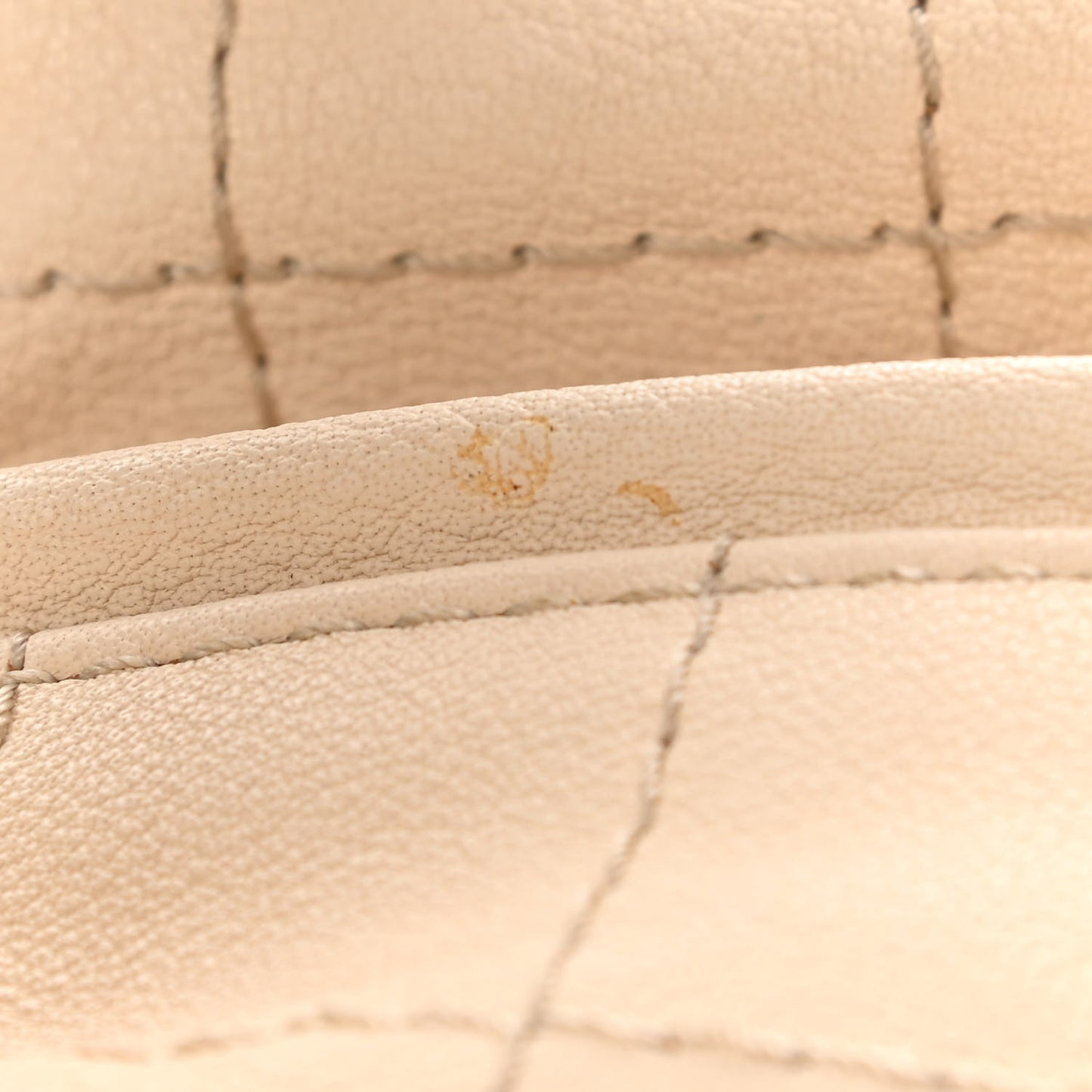 Goatskin Square Stitch Essential Bowler White