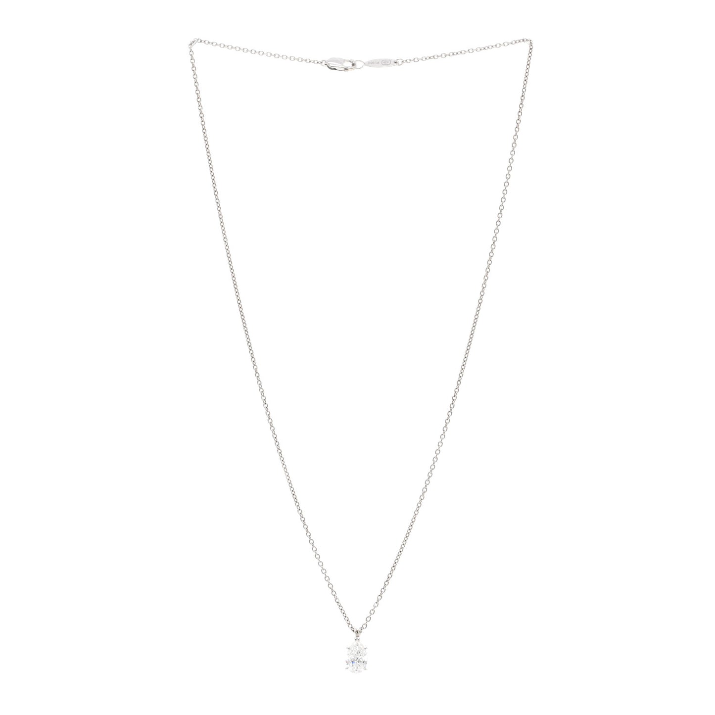 Platinum Diamond 1.01ct Pear Solitaire Pendant Necklace